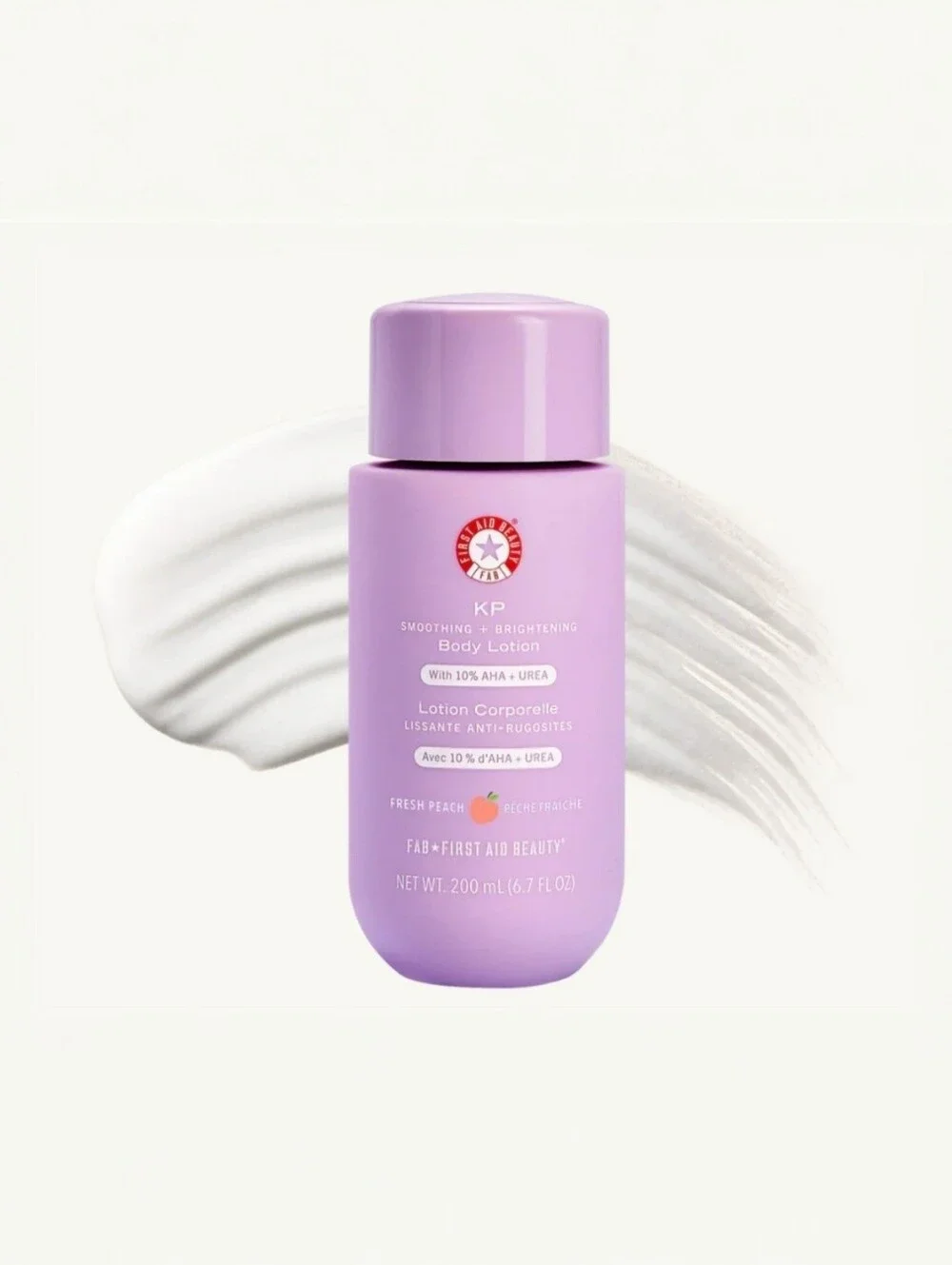 New First Aid Beauty KP Smoothing + Brightening Body Lotion Fresh Peach, 6.7 Oz